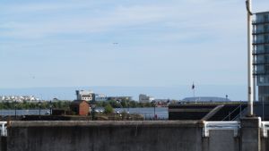 Blick von Cardiff auf Barry Island.